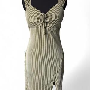 No Boundaries Women's Khaki and Cream Dress